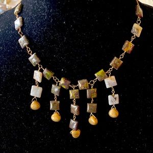 Locally made: Ladies Agate layered statement necklace.